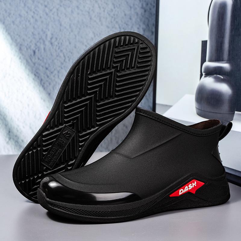 New men's rain shoes waterproof shoes non-slip rain shoes short rain boots fashion casual foot rubber shoes