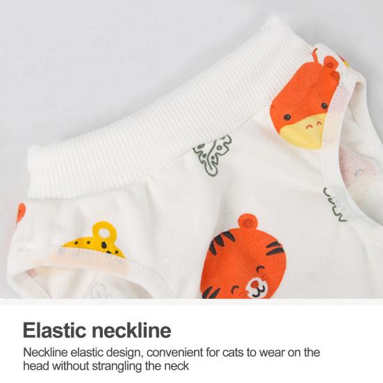 Yousheng Cat Neutering Suit Breathable Pet Recovery Suit Easy To Wear Adjustable Cat Protective Clothes Pet Supplies