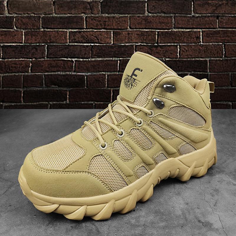 

New large size fashion outdoor boots medium top men s lightweight casual mountaineering hiking shoes outdoor combat boots 48