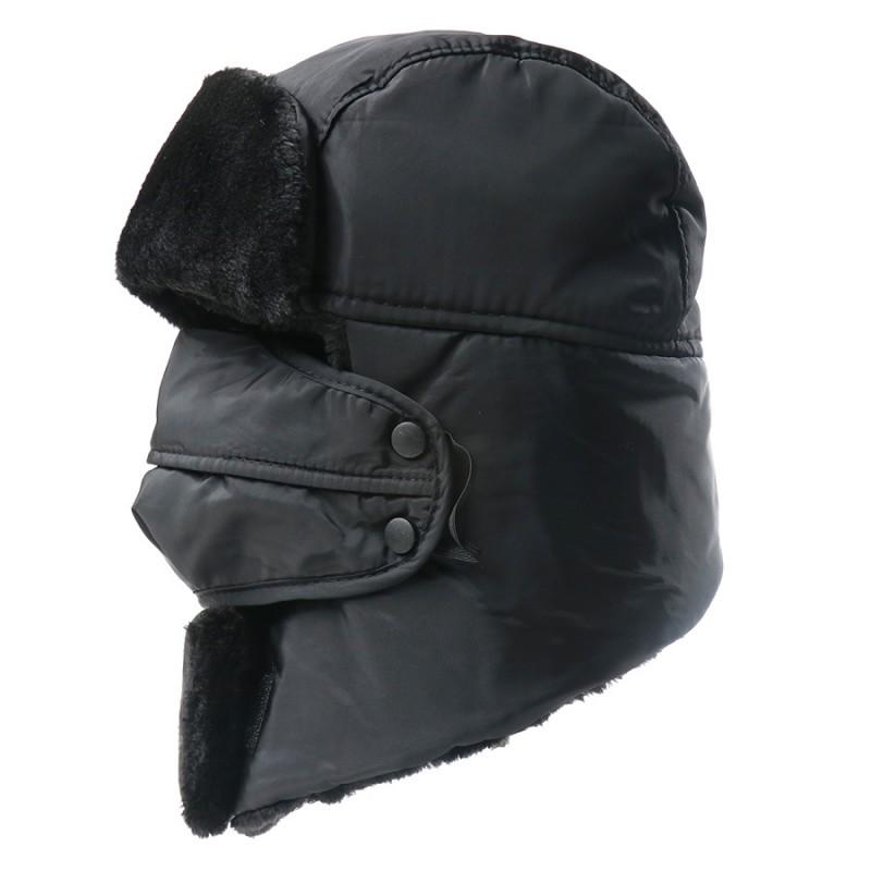 Winter Fleece-Lined Unisex Outdoor Beanie Hat With Detachable Face Mask Windproof Warm Ski Cap