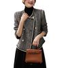 Elegant French Wool-Blend Tweed Double-Breasted Jacket for Women