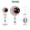 Acrylic Halloween Spooky Ghost Eyeball Skeleton Retractable Badge Reel Rotating ID Badge Holder Crocodile Clip for Doctor Nurse