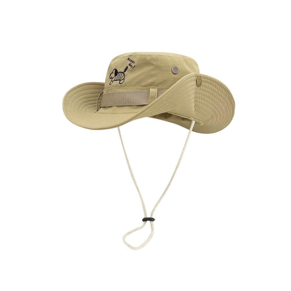 Big Brim Western Cowboy Hat Visor Sunscreen Fisherman Hat Retro Puppy Bucket Hat  Women