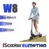 iScooter W8 Universal City Elektrická koloběžka 40 km/h & 9,3" pneumatiky Terénní e-koloběžka, 48V14Ah & Skládací design & 8 rychlostních režimů Dojížděcí e-koloběžka
