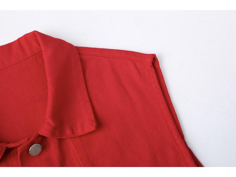 Women's Colorful Denim Vest - Trendy Spring/Autumn Jacket with Large Pockets and Slimming Fit
