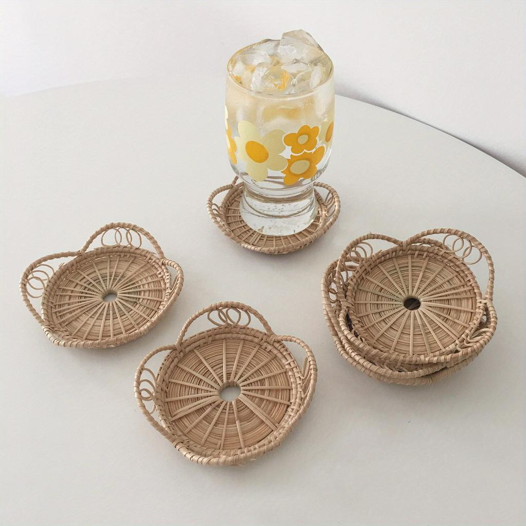 Rattan Oval Storage Basket Snack Fruit Food Serving Tray Bread Basket Knife Fork Chopsticks Display Plate Kitchen Decoration