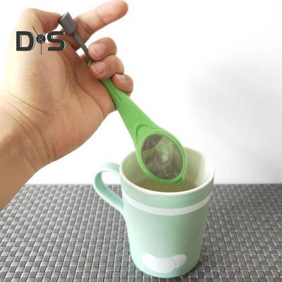 Tee-Ei mit Presse, Teesieb für losen Tee im chinesischen Stil, 18 cm langer Griff, Teefilter für Heiß-/Kaltaufguss, leicht zu reinigender Teebereiter mit Kolben