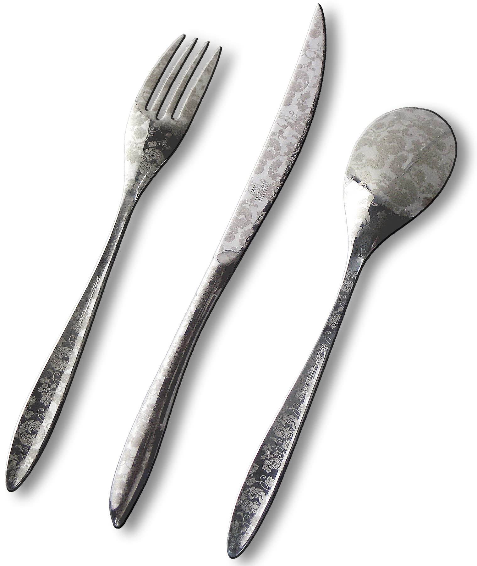 Nagao IKI Dinner Cutlery Phoenix 3 Stainless Wooden Made in Japan Set, Design, Pieces, 18-8 Steel, Box,