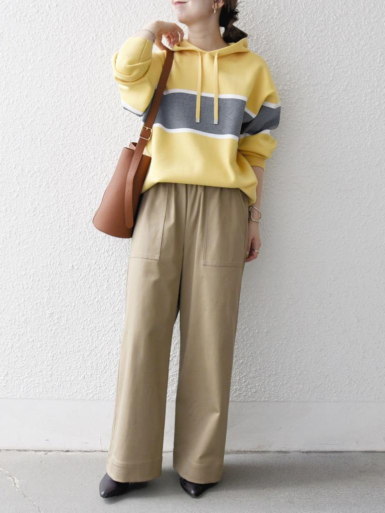 Ships Any Hand Washable Color-Scheme Line Sweat-Like Hoodie Knit 726050095 Yellow One Size