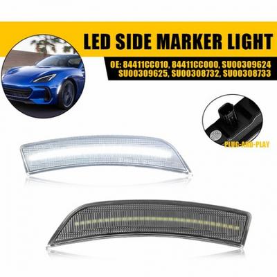 Clear White LED Fender Side Marker Lights For -24 Toyota GR86 Subaru BRZ EOA