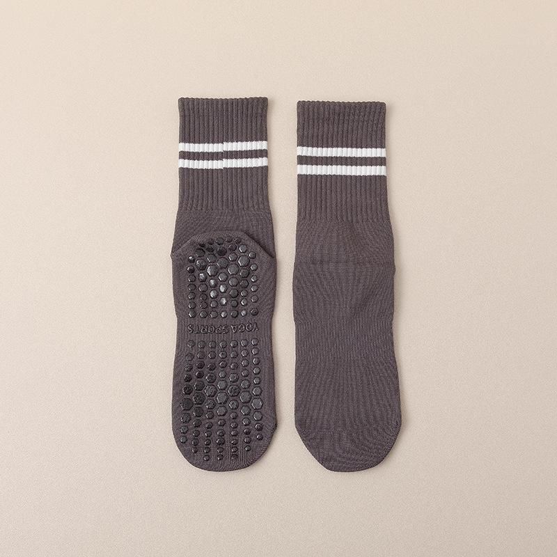 Non-Slip Silicone Yoga & Pilates Socks for Adults - Mid-Calf Length, Ideal for Indoor Sports, Dance, and Fitness Activities