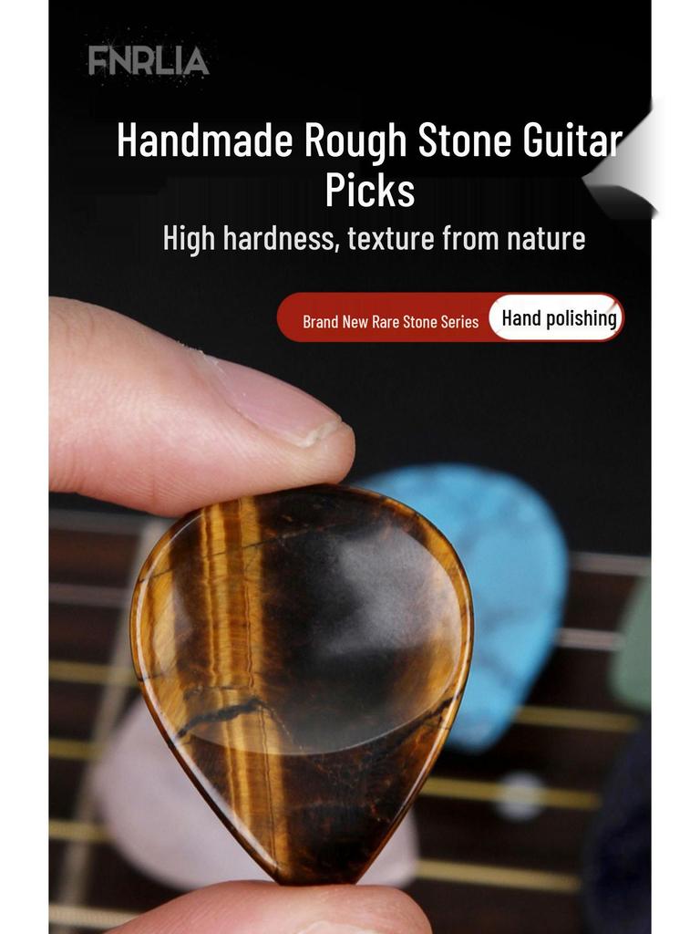 FNRLIAPicks Faux Gemstone Electric Guitar Pick Necklace - Handmade American Gift Pendant.