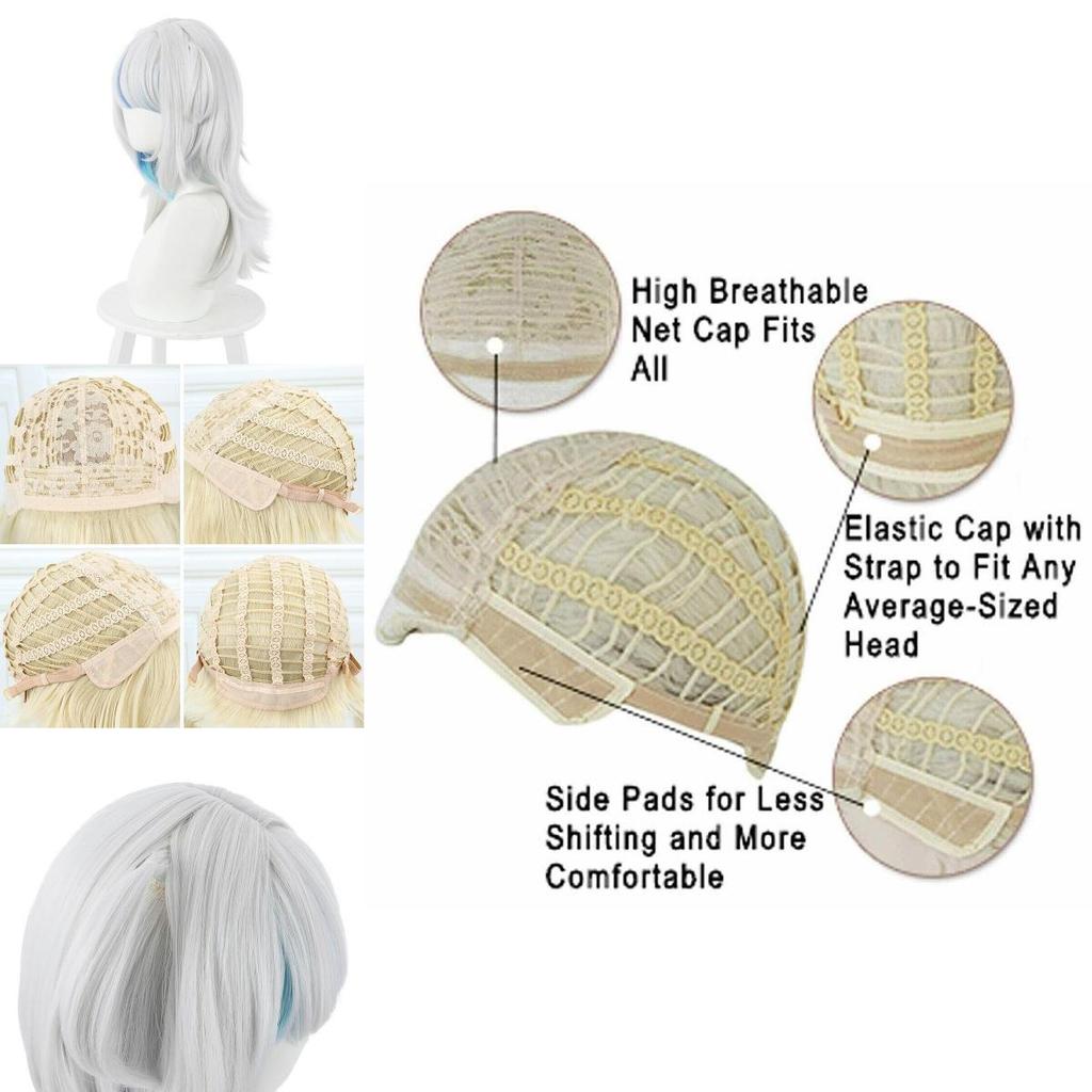 Parrucca Cosplay Hololive Gawr Gura Morbida E Resistente Al Calore Fibra di Seta Sintetica Per Halloween Carnevale E Altro