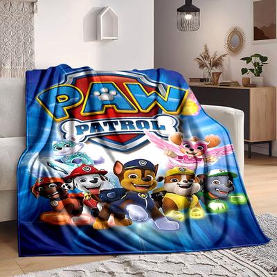 1pc Paw Patrol Soft & Warm Flannel Blanket, Multi-Purpose Throw Blanket for Couch, Sofa, Office, Bed, Camping, Travel