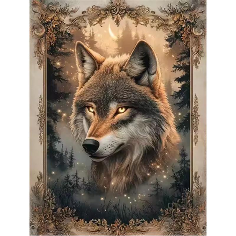 

5D Diy Алмазная Художественная Картина Вышивка Животных Лесной Эльф Девушка Волк Картина Алмазная Мозаика Новинка 2025 Стразы Украшение Дома Round 40x50cm