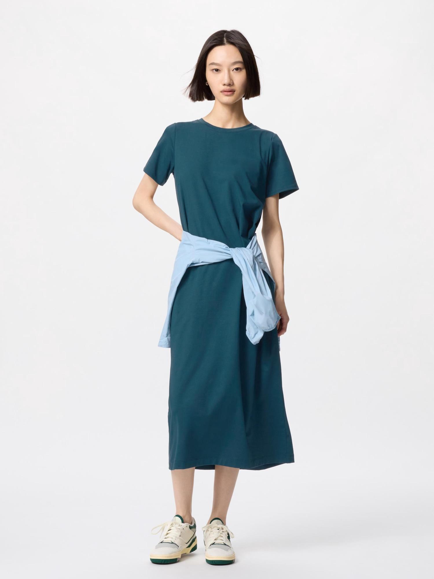 

Uniqlo Платье-бюстгальтер Airism Cotton с коротким рукавом 58 DARK GREEN/WOMEN XS