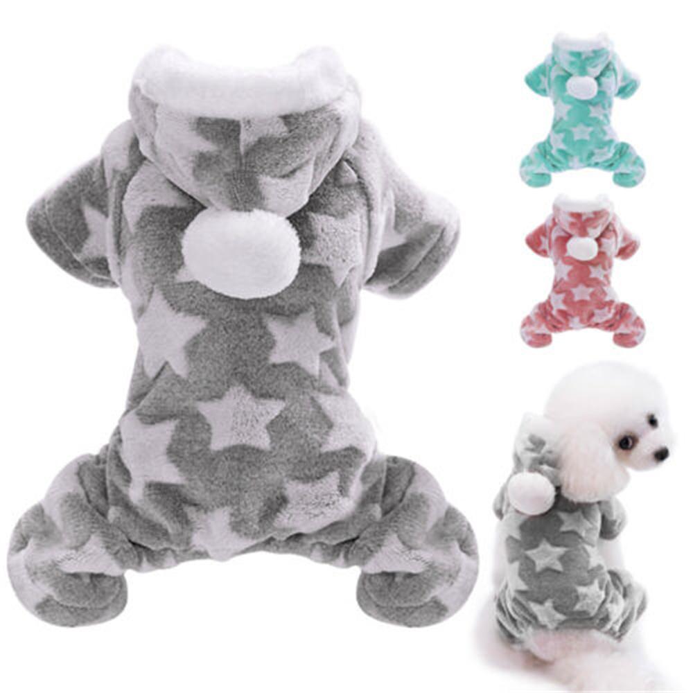 Dog Warm Fleece Clothes Pajamas Winter Puppy Coat Jumper Jumpsuit Cat Pullover Hoodies Chihuahua Teddy Pet Accessories S-2XL