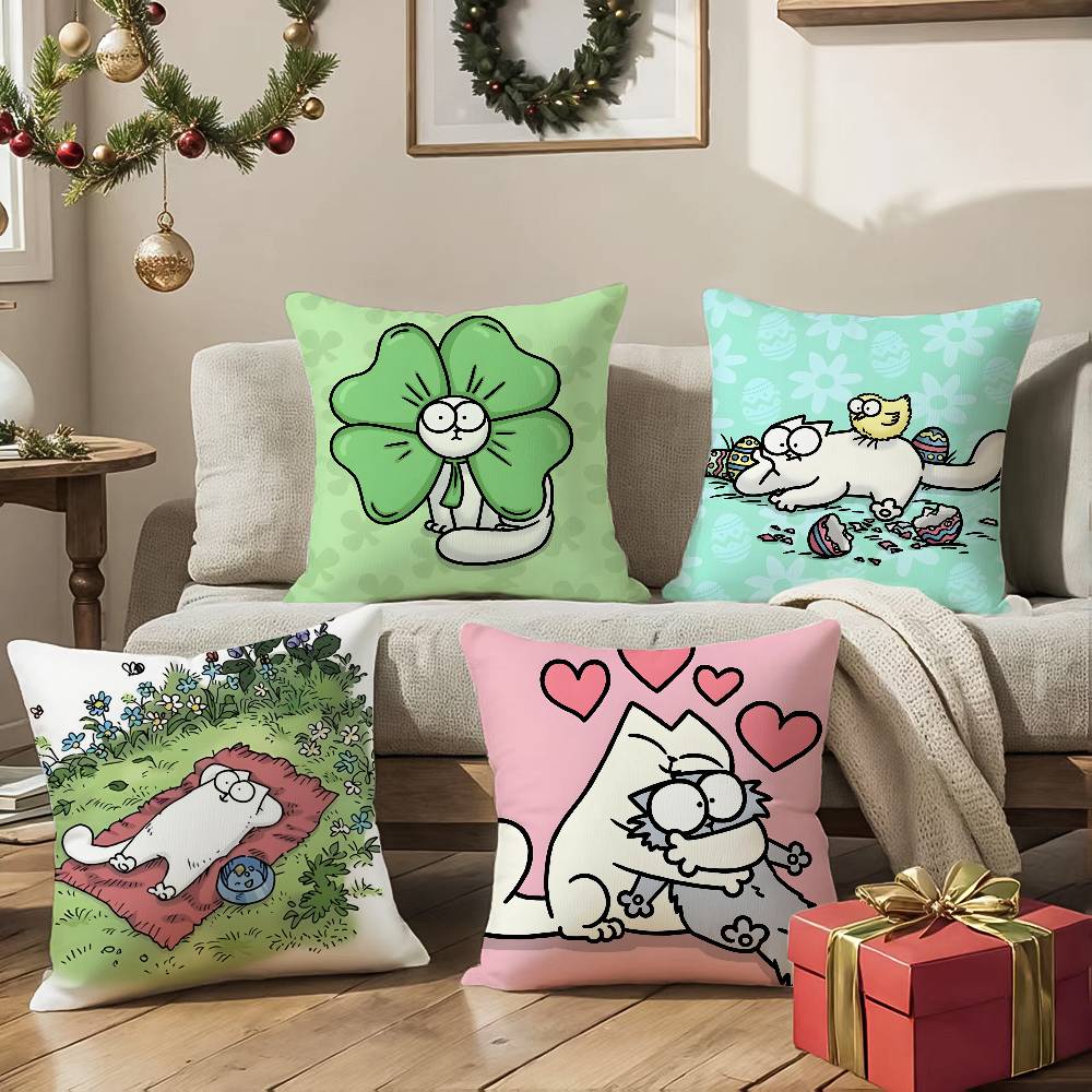 Einfacher Humorvoller Und Lustiger Stil Simons Katze Kissenbezug Komfort Sofa Bett Seidig elegant Unsichtbarer Reißverschluss Dekorative Kissenhülle