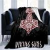 The Vikings Ancient Scandinavian Norse Runes Axes 3D Soft Throw Blanket  Lightweight Flannel Blanket