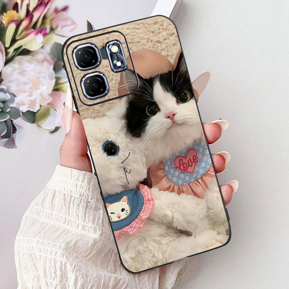 For Infinix Hot 50i Case X6531 New Fashion Flower Love Heart Pattern Soft Silicone Cover For Infinix Smart 9 Smart9 X6532 Bumper