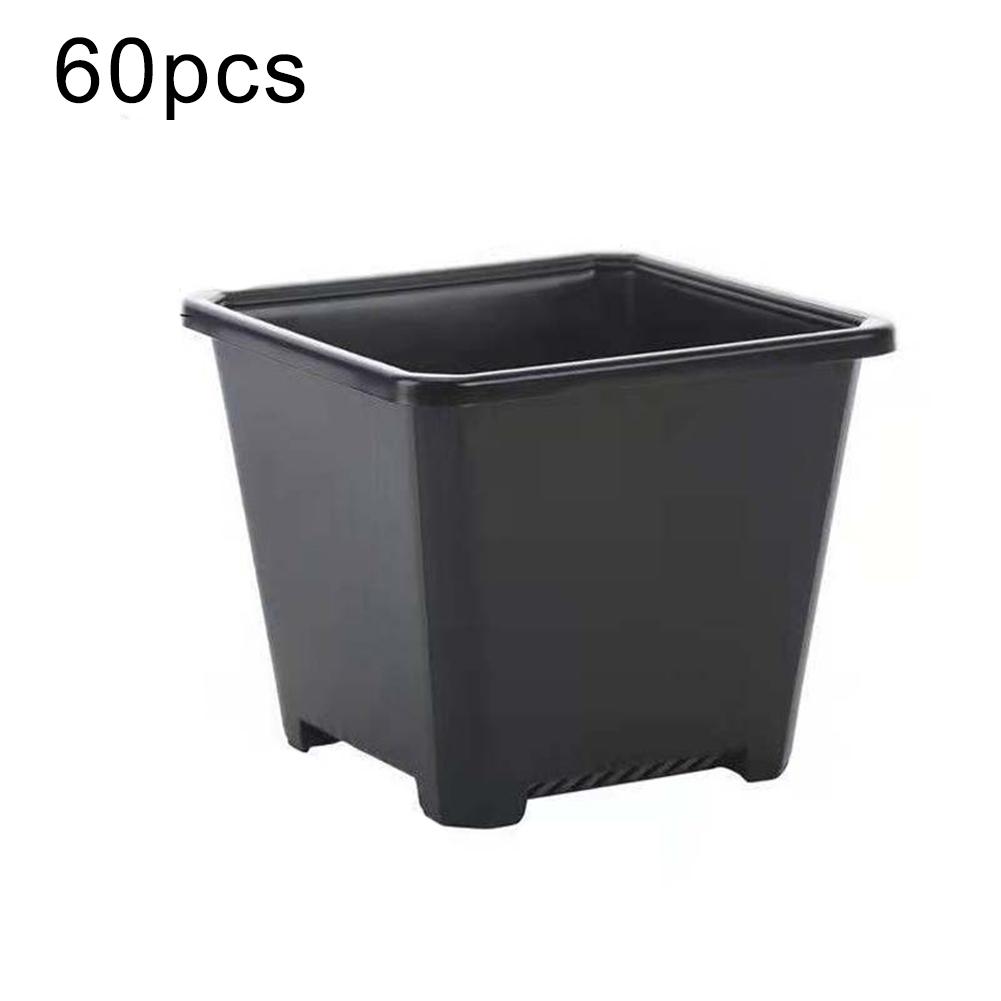 Square Plant Pot Plastic Flower Pot Outdoor Planting Accommodate Various Plants Optimal Drainage Holes For Cacti