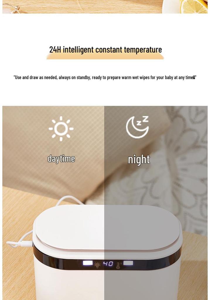 USB-betrieben feuchttücher wärmer mit einstellbarer temperatur und großer kapazität