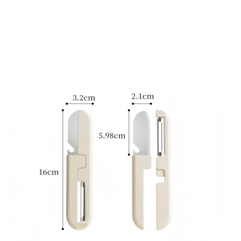 Multi-Functional Split‑Design Multi‑Purpose Fruit Knife, Portable Stainless Steel Peeler & Cutter With 135 Degree Rotatable Peeling