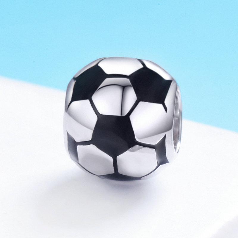 WOSTU 925 Sterling Silver Charm Tennis Ball Volleyball Football Bead Pendant Fit Original Bracelet Necklace For Women Jewelry