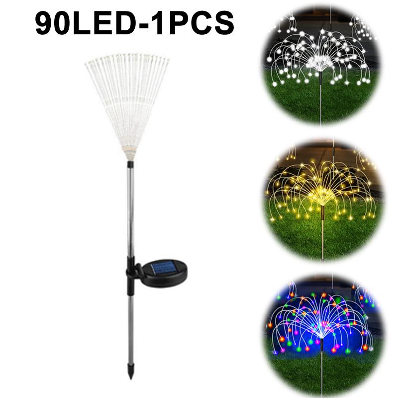 LED Solar Power Firework Lights Garden Decoration Fairy Lights Waterproof Outdoor Dandelion Lawn Lamp for Patio Garden Decor