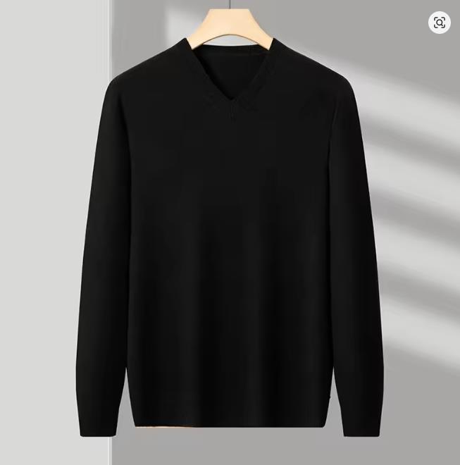 Sweatwear Men's V Neck Basic Solid Color Sweaters V Neck Elastic Pullovers Warm Autumn Knitted Oversized Sweater Men