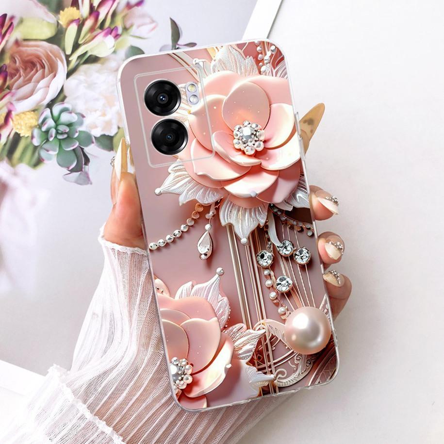 

For Realme Narzo 50 5G V23 Case RMX3572 RMX3571 New Stylish Flower Butterfly Soft Clear Silicone Cover For OPPO A57 A77 5G Shell OPPO A77 5G