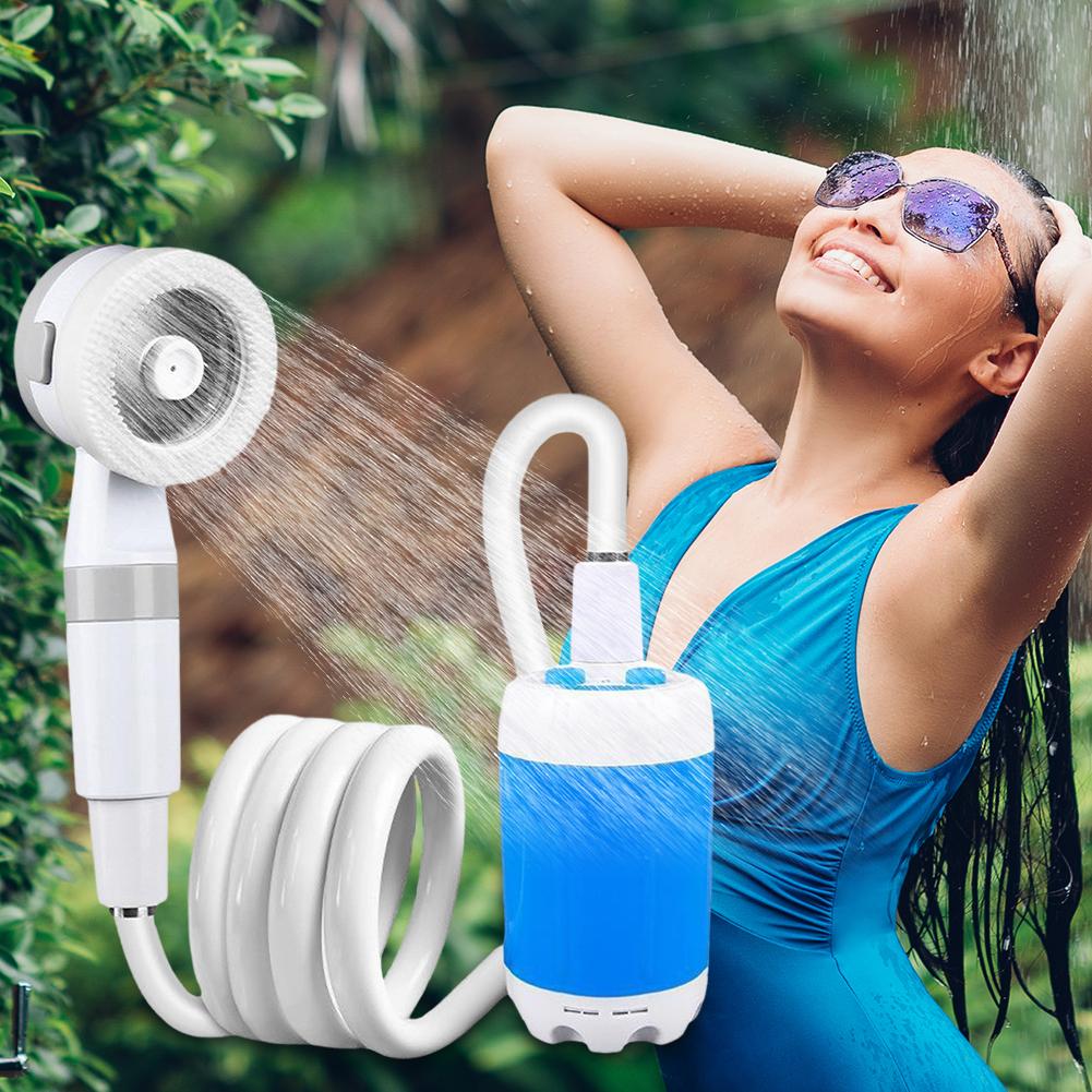 Portable Camping Shower Pump with Digital Display Upgraded Rechargeable Electric Shower Pump for Outdoor Shower Pets Car Washing