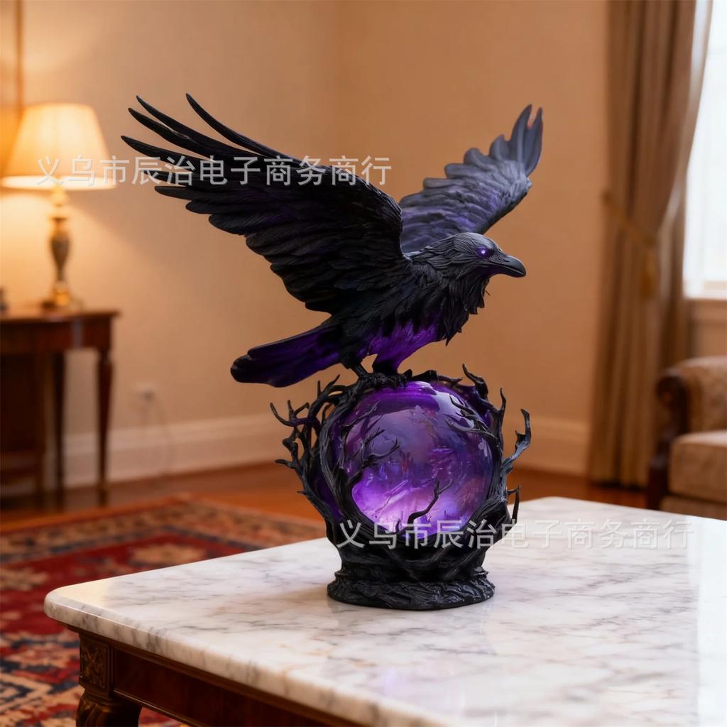 New Resin Statue Raven Night Light