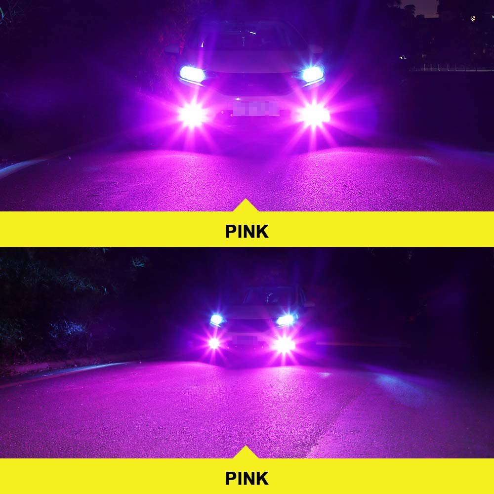 Yifengshun H11 Fog Light - H11 H16 H8 LED Fog Light Pink 12-36V Super Bright Plug and Play DRL (2pcs)