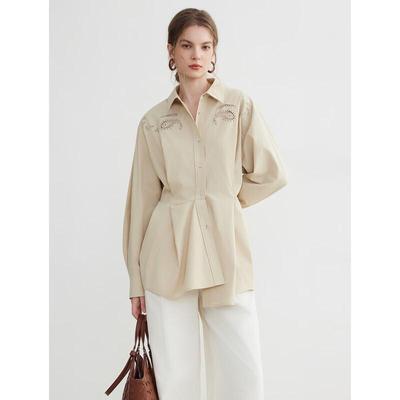 French Asymmetric Cotton Blouse