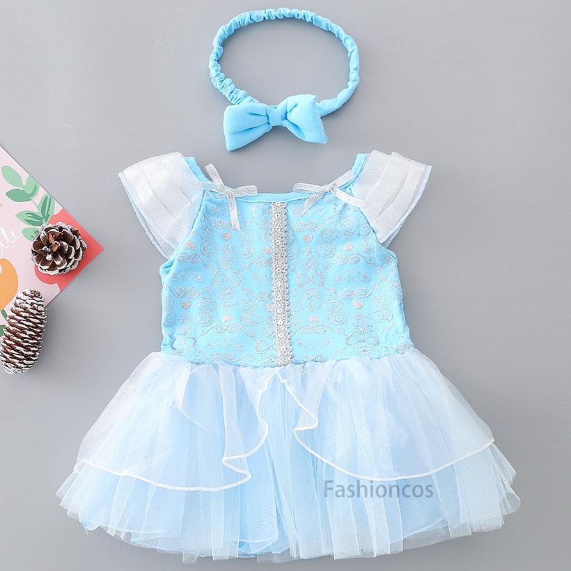 Baby Romper Tutu Dress with Headband Infant Baby Girl Princess Clothes Cute Design Kids Dress Halloween Party Costumes Outfit