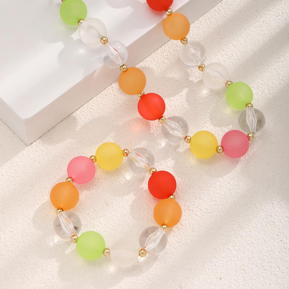 Sweet Cool Girl~ Color Dopamine Beaded Bracelet Women'S Niche Design Light Luxury Premium Sense Clavicle Chain