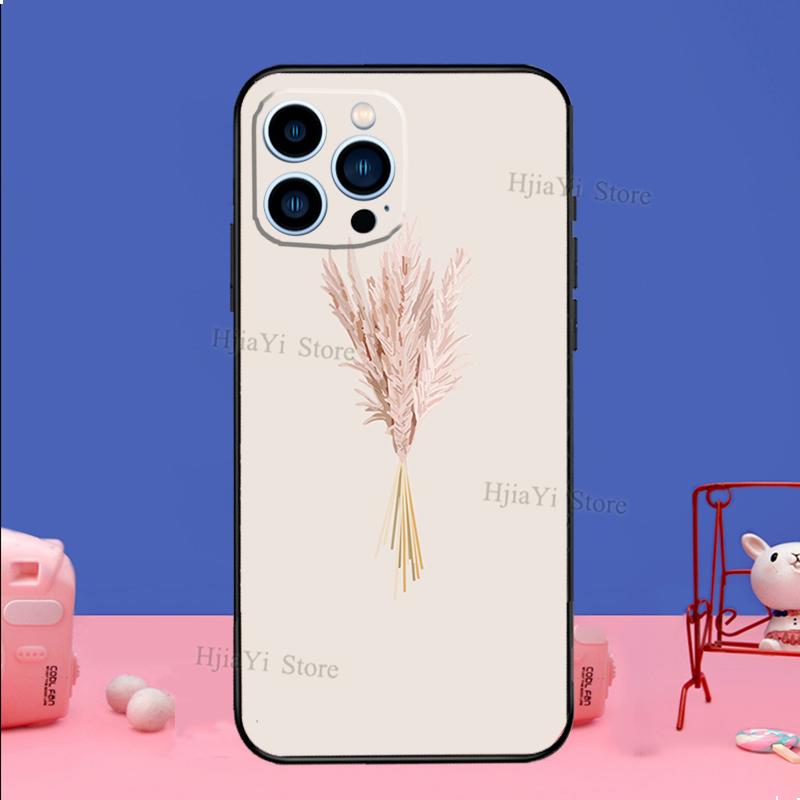Minimalist Aesthetic Flower Case For iPhone 16 15 13 11 12 14 Pro Max XS XR X Plus 13 mini Soft Cover Fundas Capa Shell