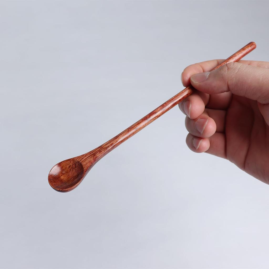 6PCS 7.08inch Honey Dipper Sticks Honey Spoon and Coffee Stirring Spoons, Wooden Honey Mixing Stirrer Honey Comb Stick, Honey Wand for Honey Jar