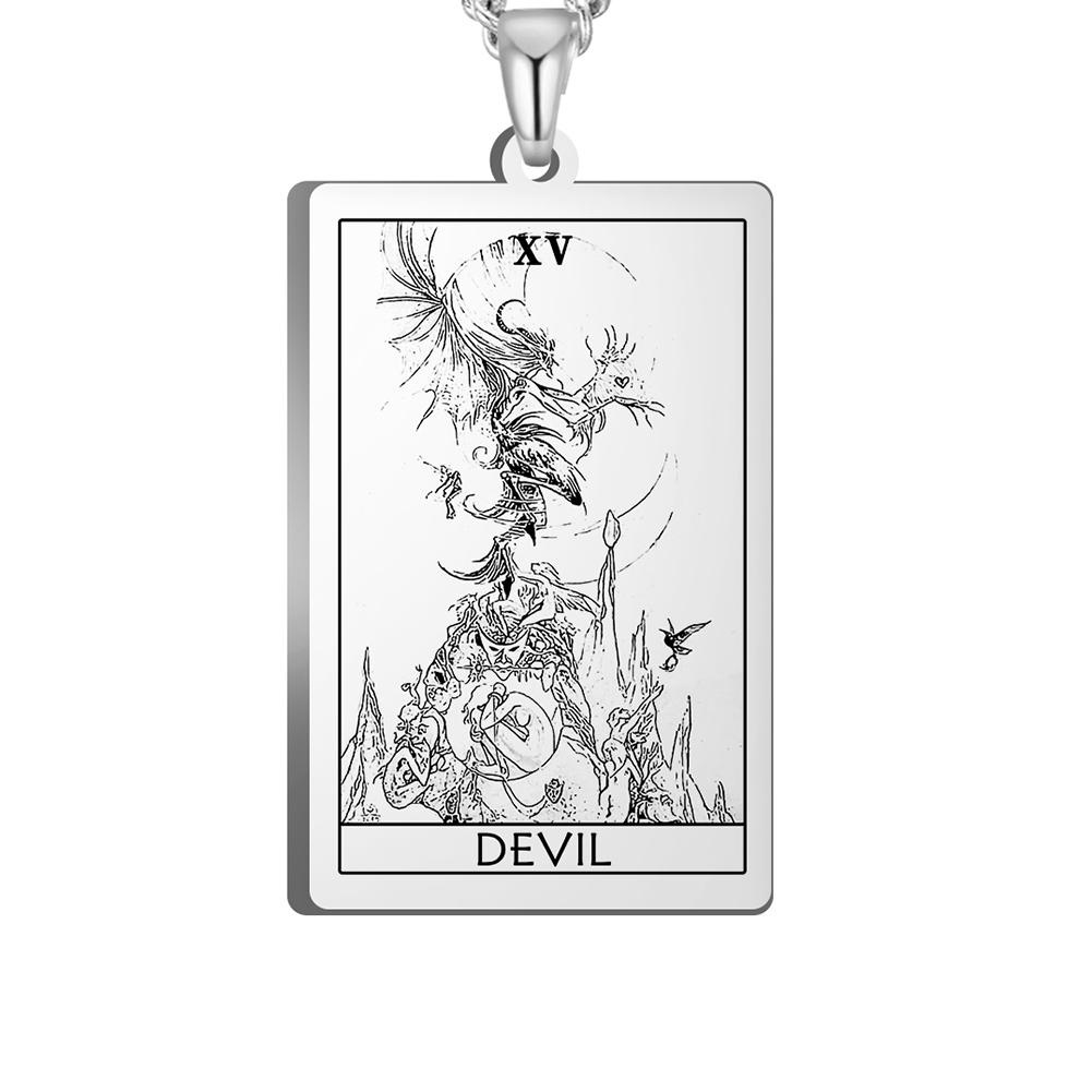 Dawapara The Major Arcana Tarot Cards Vintage Amulet Pendant for Necklaces Accessories Wholesale Stainless Steel