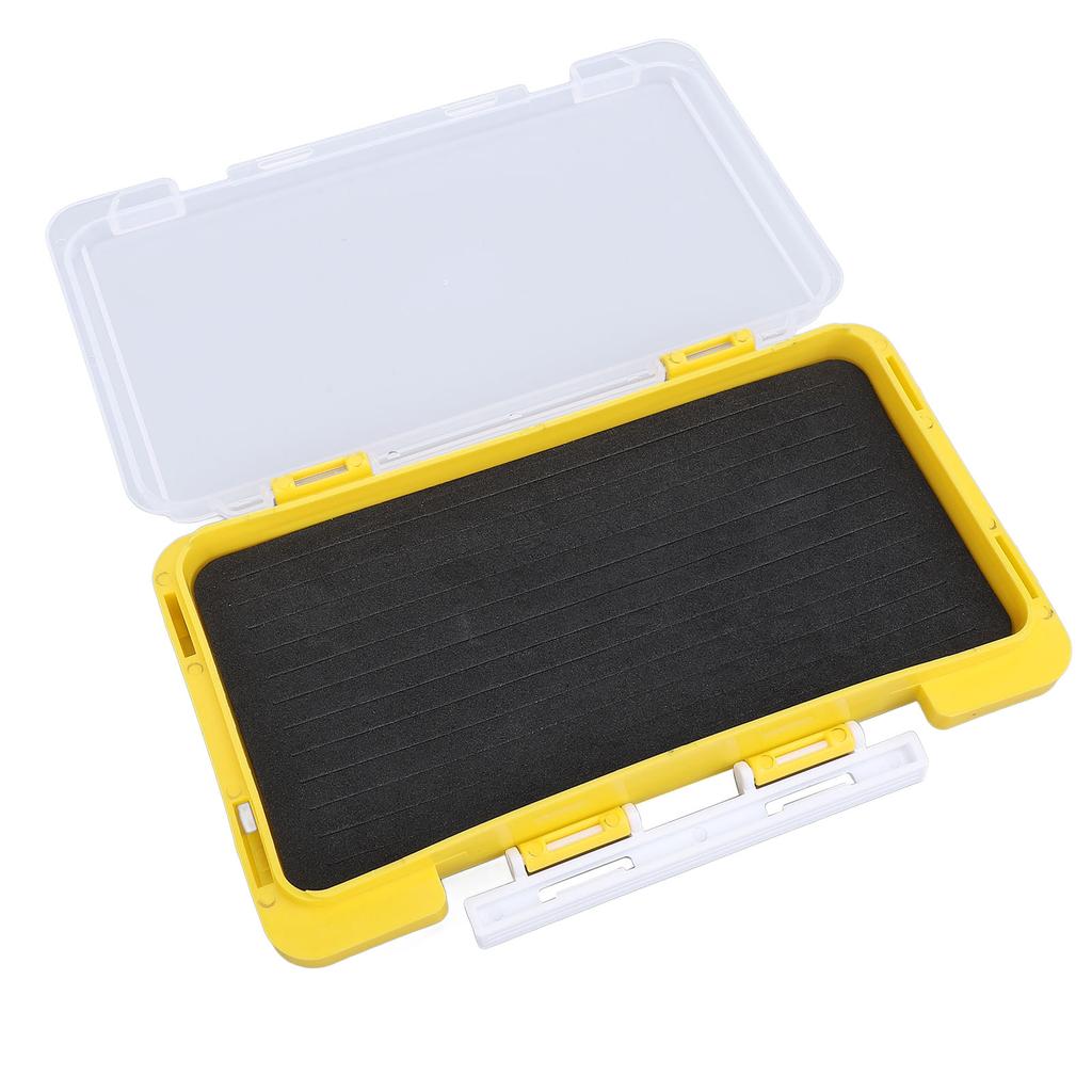 Angelköderbox Wasserdicht Kunststoff Schlank Schaumstoffeinlage Angelhaken Aufbewahrungs-Organizerbox Gelb für Lure Fishing