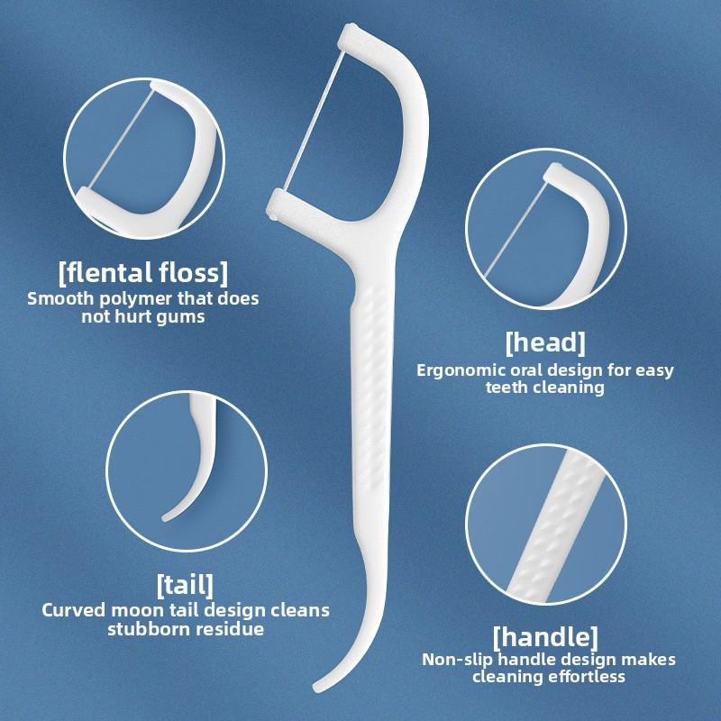 Cleaning Oral Care Flatline Polymer Bowed Toothpick Floss
