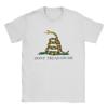 Novelty Don't Tread On Me Snake Flag T-Shirt Men Round Neck Cotton T Shirt Short Sleeve Tee Shirt Summer Tops