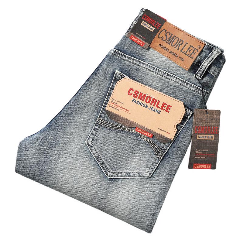 CSMOR LEE Herren Retro Stretch Straight-Leg Jeans - Herbst Locker Geschnittene Vielseitige Hose