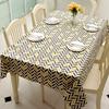 Modern Simple Polyester Cotton Imitation Hemp Geometric Lines Trapezoidal Printing Tablecloth Tea Tablecloth Customization