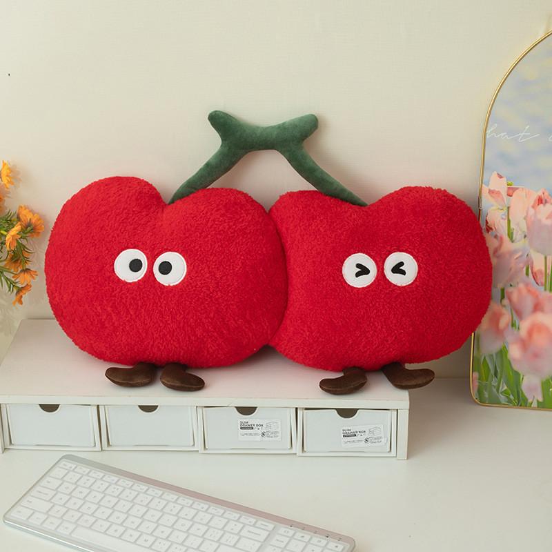 Cherry Plush Toy Pillow Doll And Keychain With Pp Cotton Filling Soft Cushion For Girls Gift