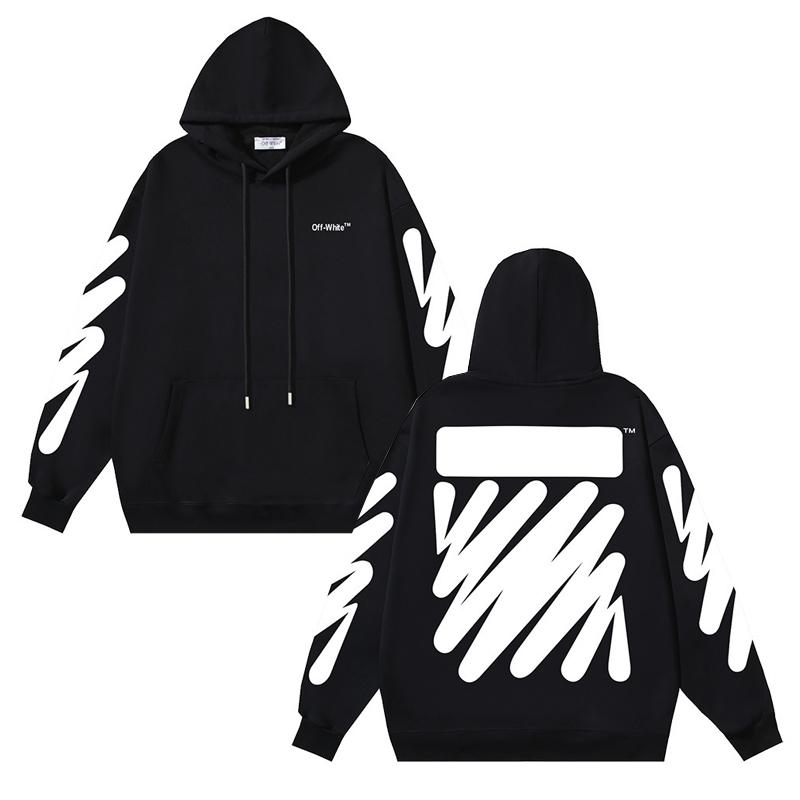 1316 Off-White 2025 Autumn/Winter New Wave Line Slant Stripe Printed Hoodie Men's and Women's Hoodie