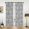 Winter Snowflakes Grey Background Window Curtain Modern European Style Curtains for Bedroom Living Room Backdrop Curtain