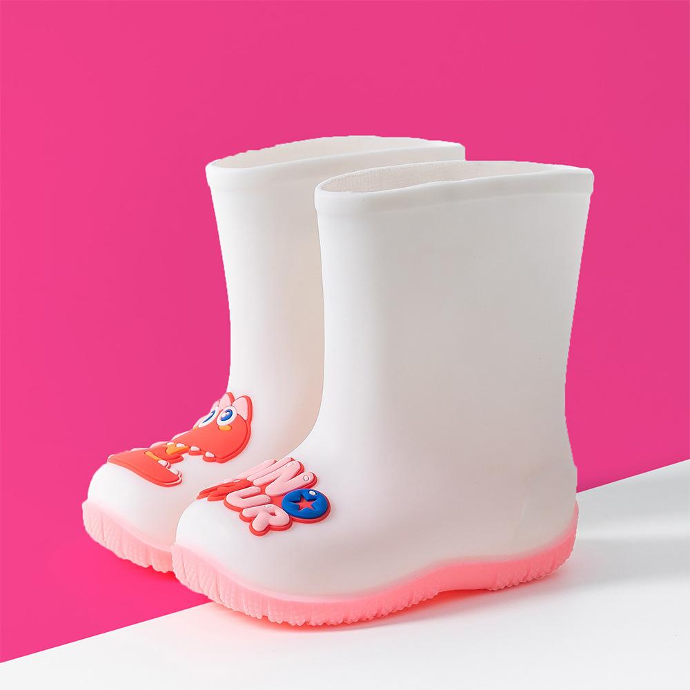 

Boys Cartoon Rain Boots Mid-calf Girls School Shoes with Anti-slip Properties 29-30