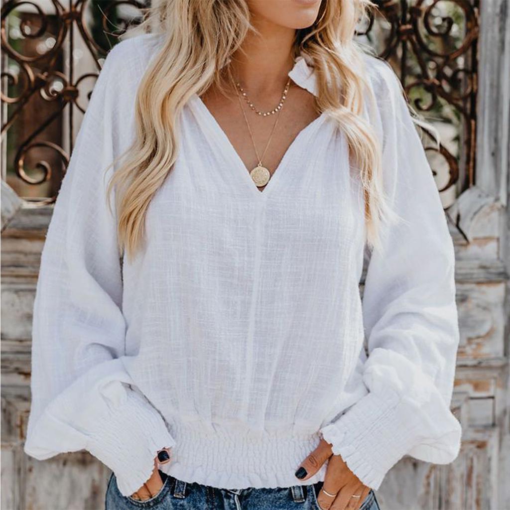 Buy RUUHEE Women Fashion Chiffon Shirt Tops Casual Blouse Long Sleeve ...